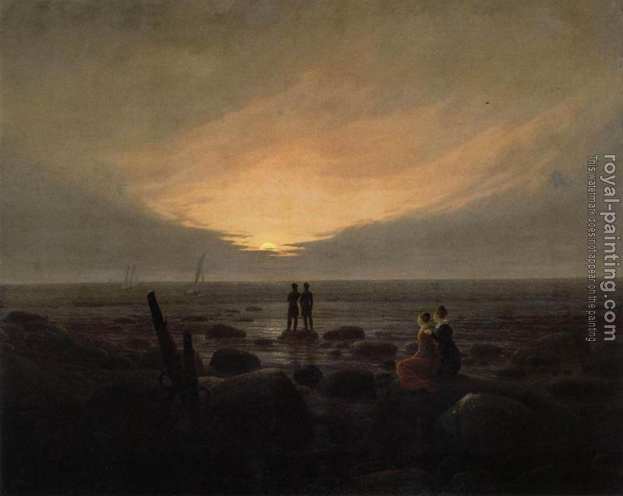 Caspar David Friedrich : Moonrise By The Sea II